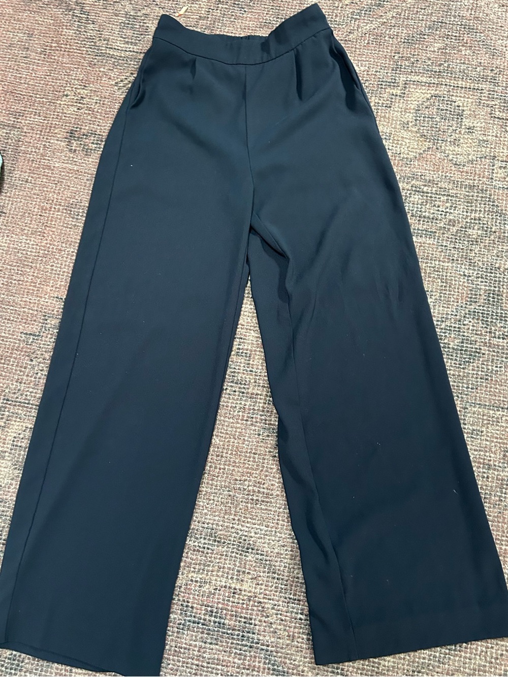 Madewell Black Wide-Leg Pull-On Trousers